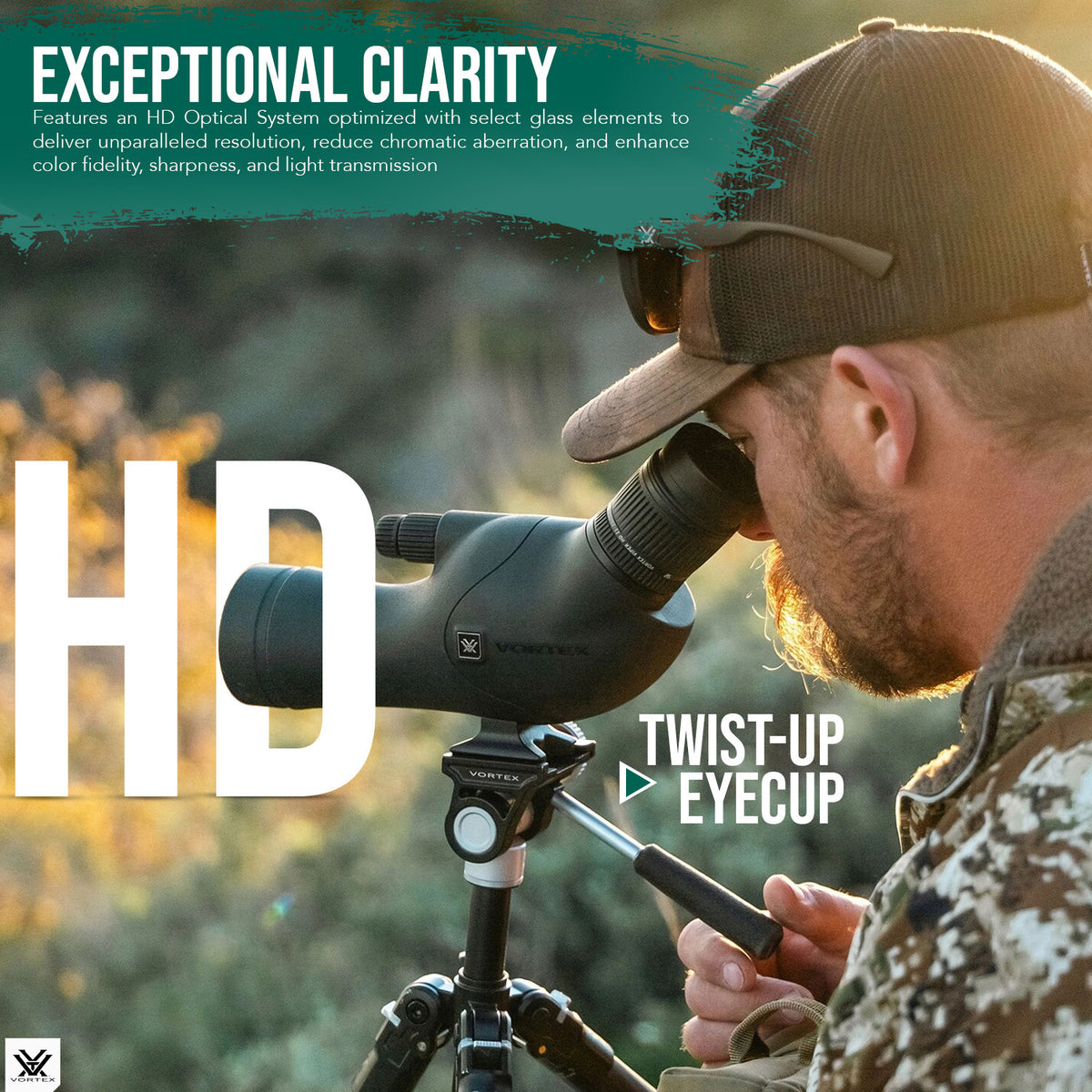 Vortex Viper HD 11 to 33 x 50mm Angled Spotting Scope with Lightweight Design with Tripod Bundle