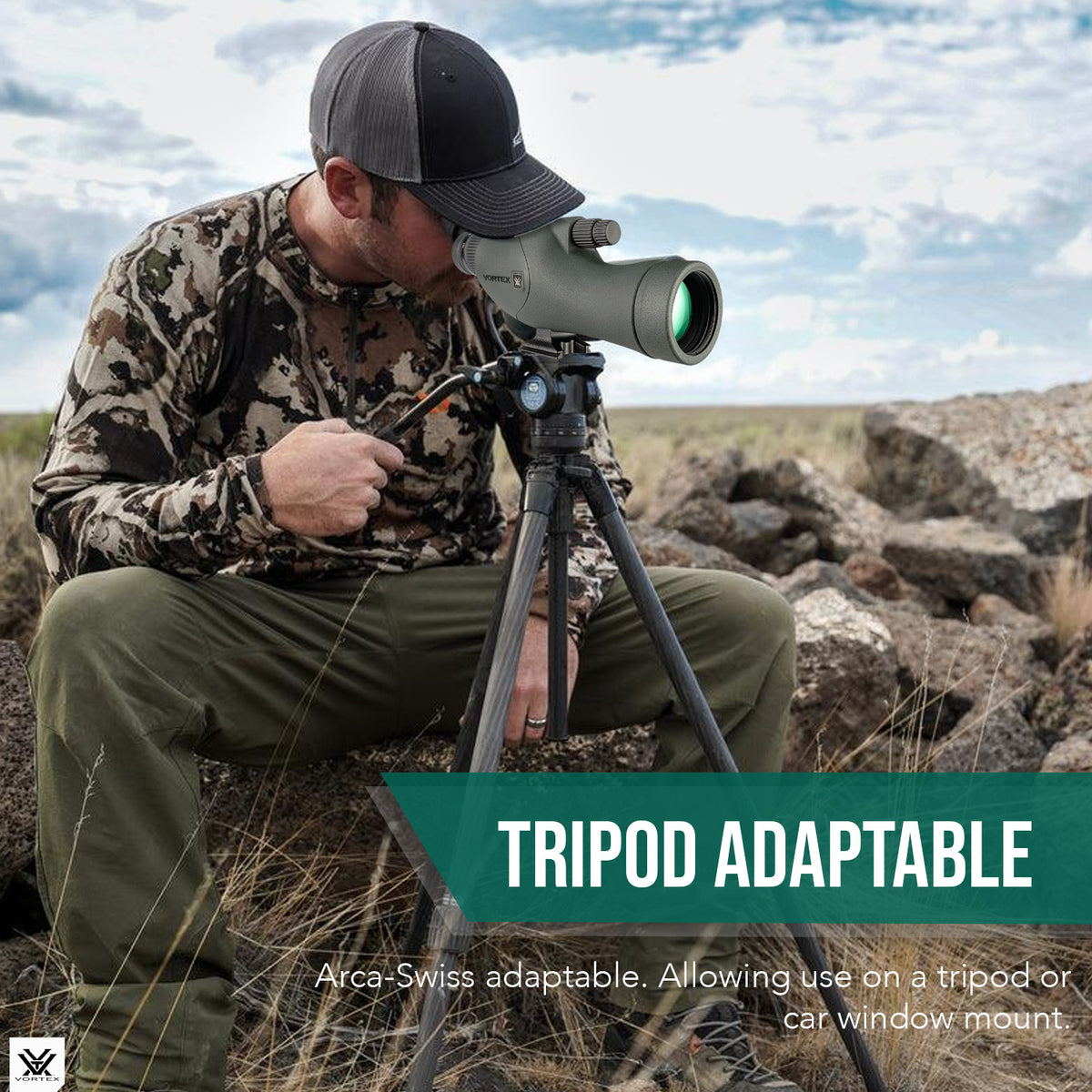 Vortex Viper HD 11 to 33 x 50mm Angled Spotting Scope with Lightweight Design with Tripod Bundle
