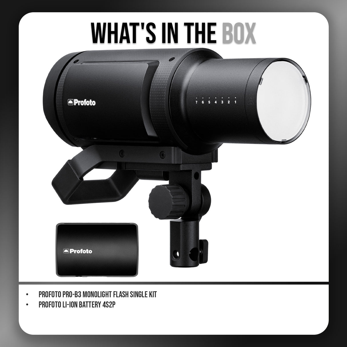 Profoto Pro-B3 Monolight Flash Single Kit with Li-Ion Battery 4S2P Bundle