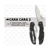Spyderco Cara Cara 2 PlainEdge Black Knife with Emerson Opener and FRN Handle