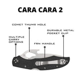 Spyderco Cara Cara 2 CombinationEdge Black Knife with Emerson Opener