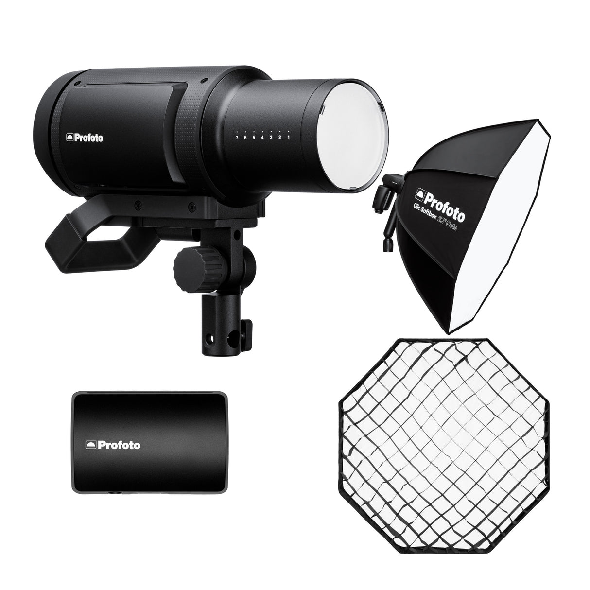 Profoto Pro-B3 Monolight Flash Single Kit with Li-Ion Battery 4S2P and Softbox 2.7-Feet Octa Bundle