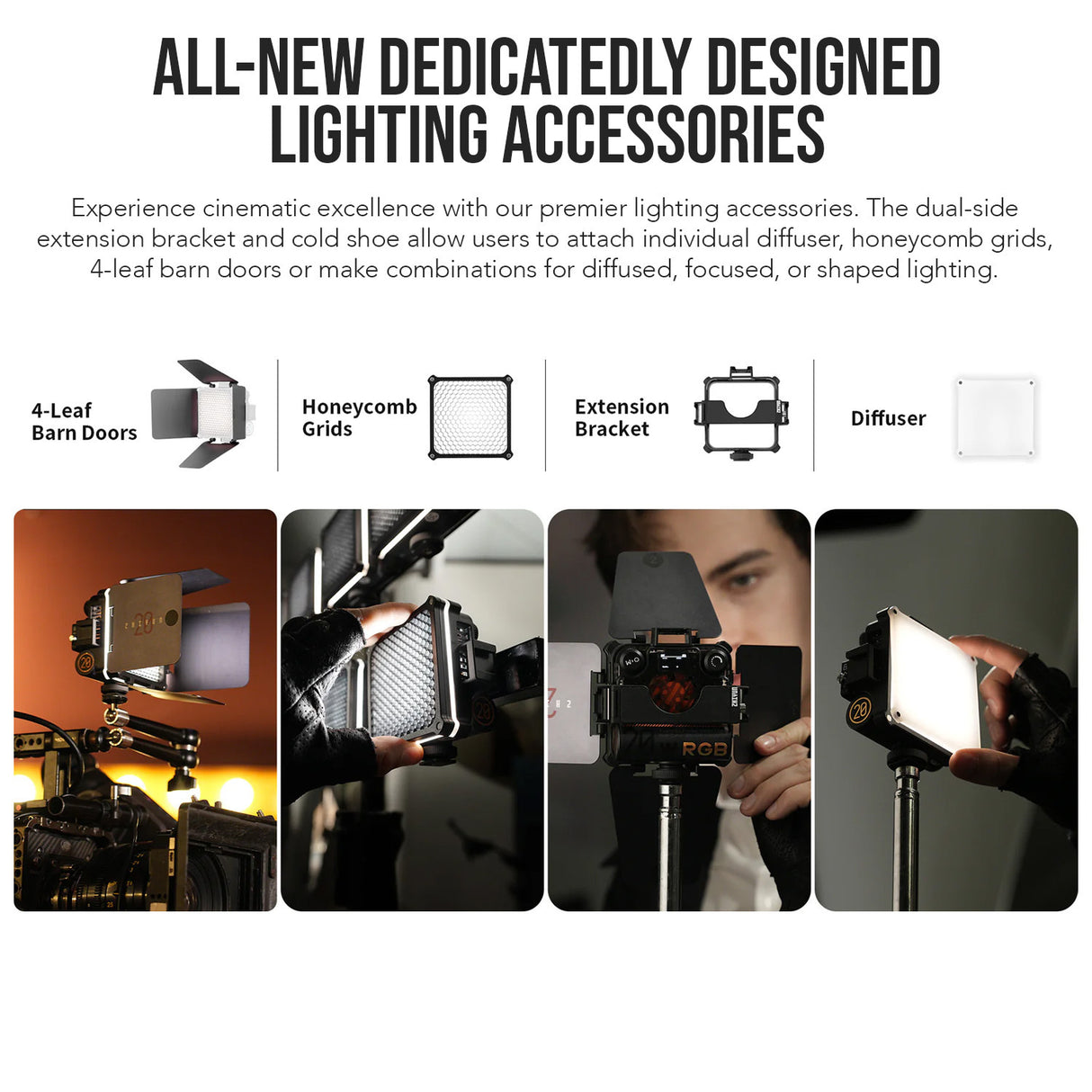Zhiyun FIVERAY M20C RGB LED Light (Combo Version) with Stand for Ring Light Kit Bundle