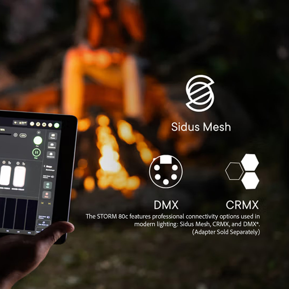 Aputure STORM 80c IP65 80W Full-Color Fixture (Black) with STORM 80c Handheld Bracket (Black) Bundle
