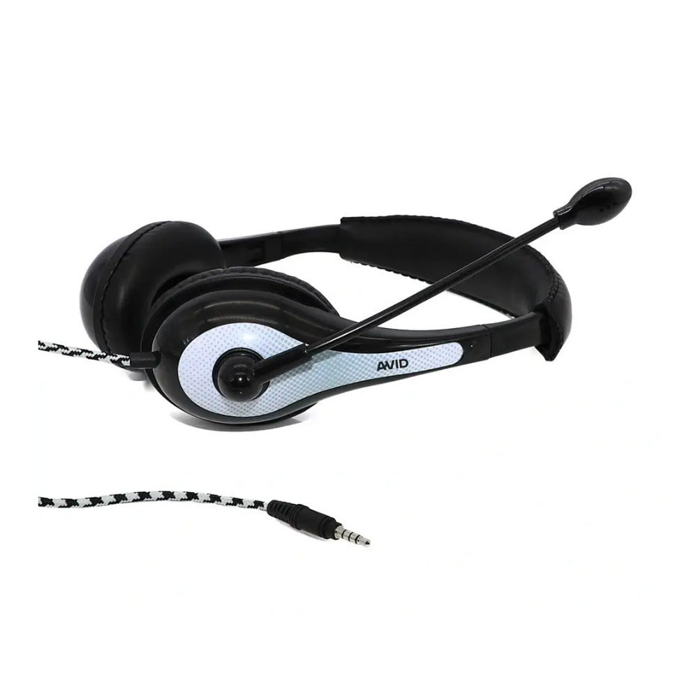 AVID Education AE-36 3.5mm Plug Headset with Noise Cancelling Microphone (White) Bundle (50-Pack)