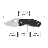 Spyderco Ambitious Lightweight Pocket Knife with 2.31-Inch 8Cr13MoV Blade with Black FRN Handle