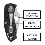 Spyderco Ambitious Lightweight Pocket Knife with 2.31-Inch 8Cr13MoV Blade with Black FRN Handle