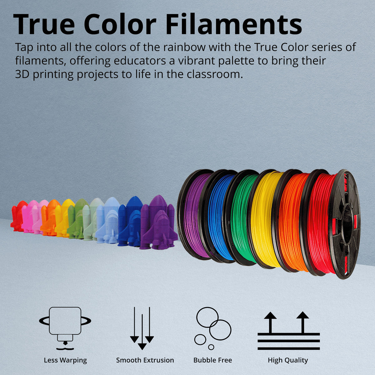 MakerBot Smart Extruder Plus with Red and True Blue PLA 3D Printing Filament Small Spool Bundle