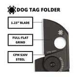 Spyderco Dog Tag Non Locking Black Folding Knife with CPM S30V Steel Blade