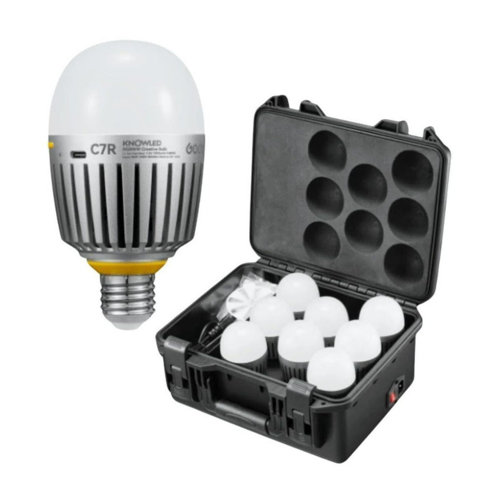 Godox C7R Knowled RGBWW Creative Bulb 8-Light Kit with Built-In Battery and 7W Power Output
