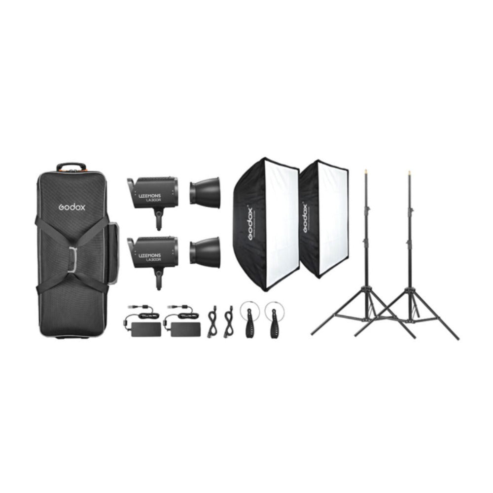 Godox Litemons LA300R RGB LED Video Light Kit with Smooth App Control (Black)