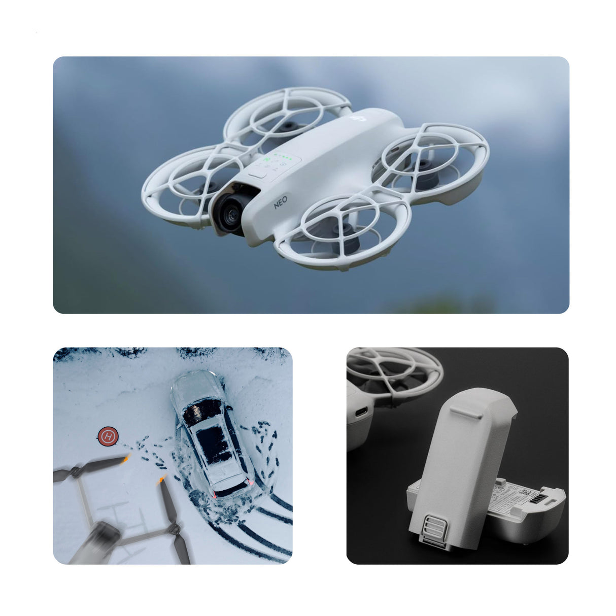 DJI Neo Drone Combo (No RC) with Backpack, Propellers and Guards, 2-Year Care Refresh, & Landing Pad