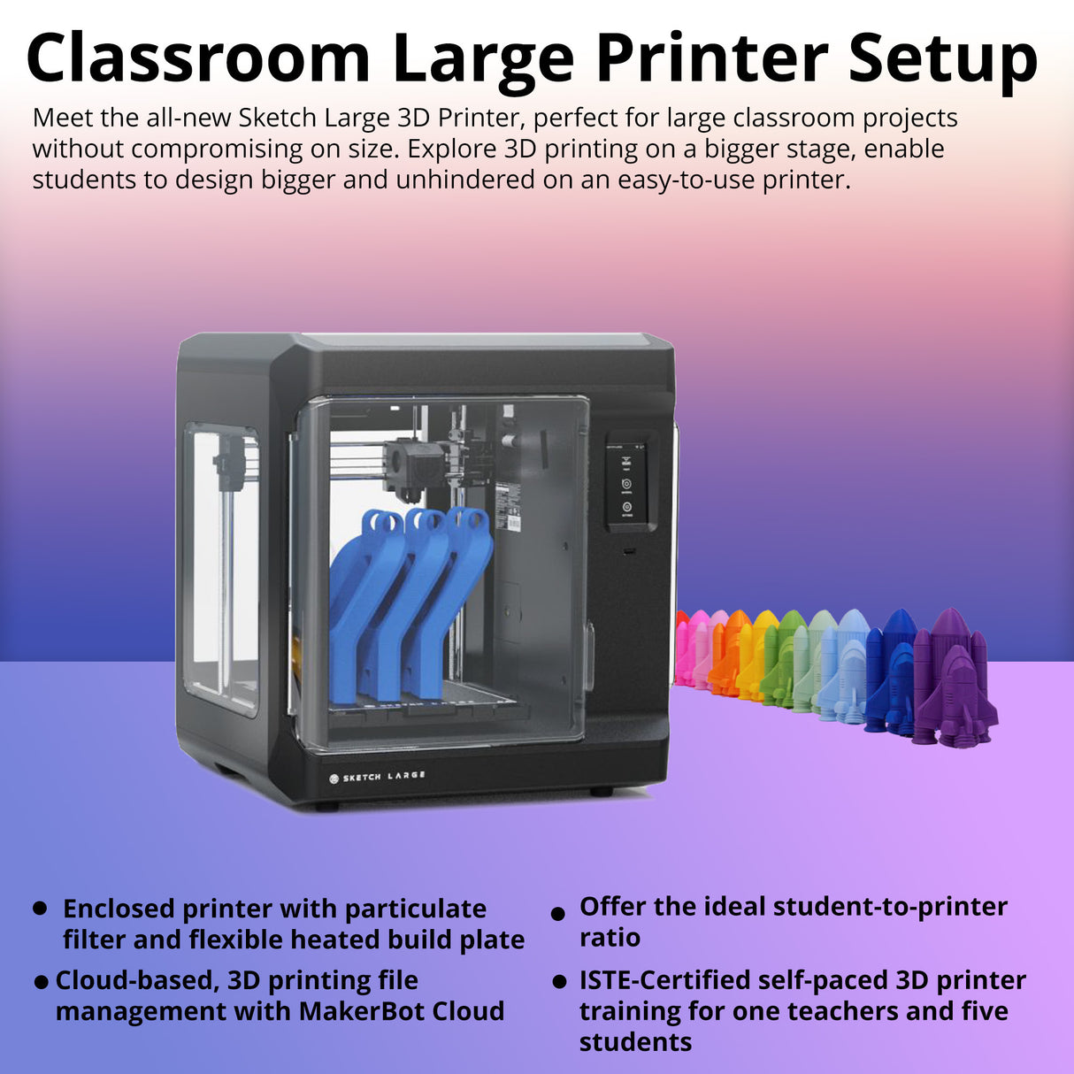MakerBot Sketch Large Black 3D Printer with Build Plate for Sketch Bundle
