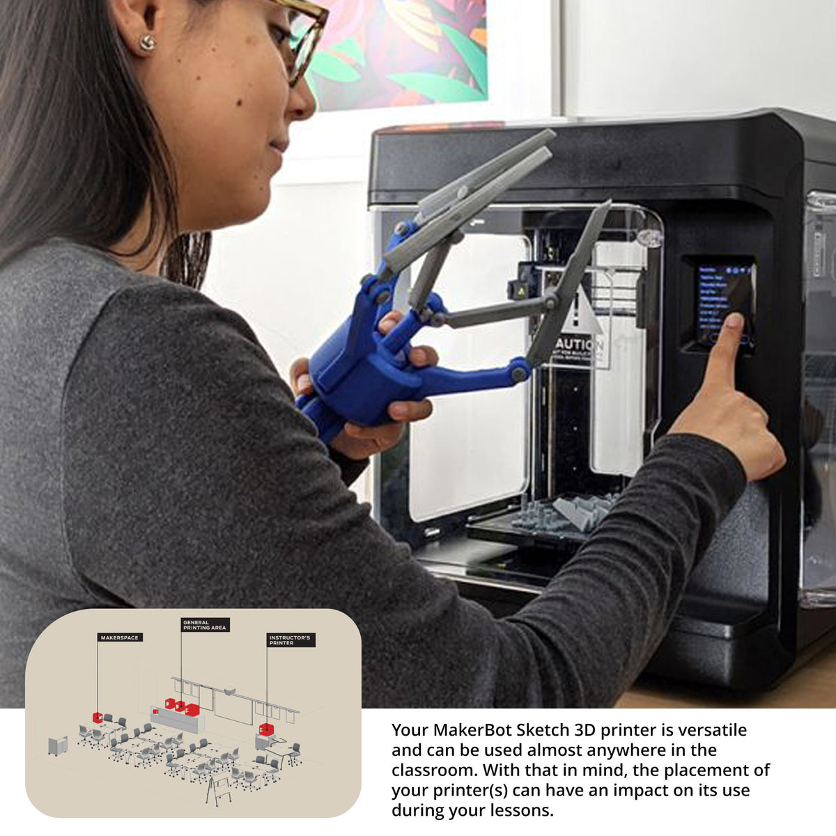 MakerBot Sketch Large Black 3D Printer with Build Plate for Sketch Bundle
