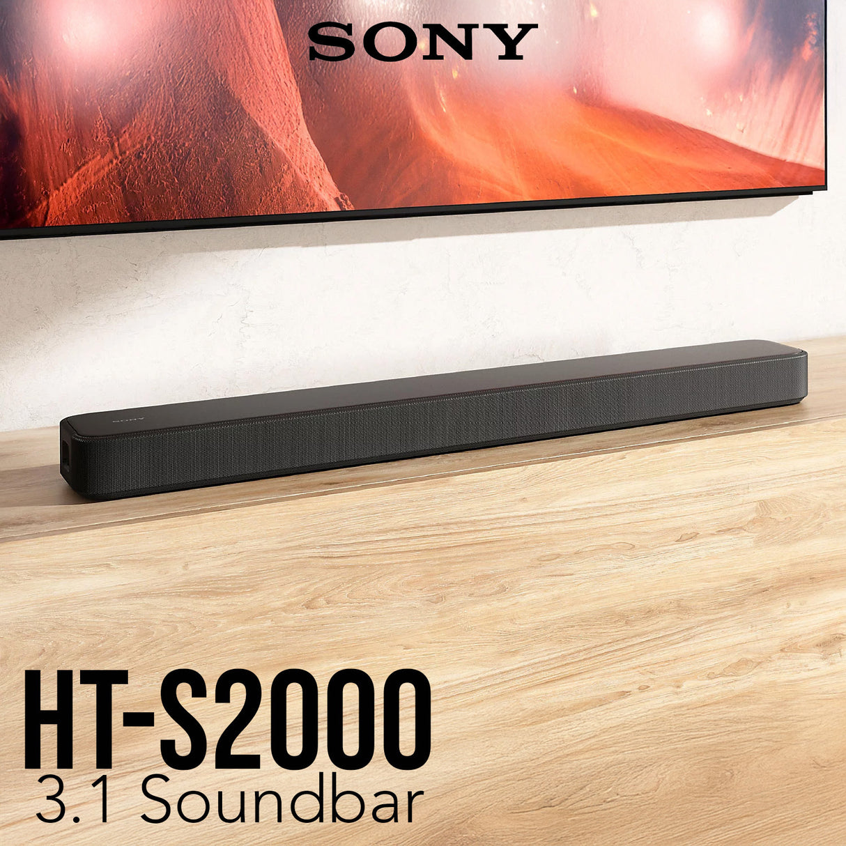 Sony HT-S2000: 3.1ch Dolby Atmos and DTS:X Surround Sound Soundbar with 8-Feet HDMI Cable Bundle