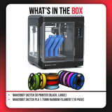 MakerBot Sketch 3D Printer (Black, Large) with 900-0148A Sketch PLA 1.75mm Rainbow Filament Bundle