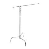 Godox Double Rise 8.8 Feet C-Stand with 50-Inch Arm, Aluminum Construction, and Steady Legs (Silver)