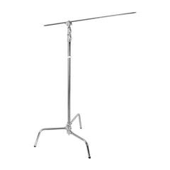 Godox Double Rise 8.8 Feet C-Stand with 50-Inch Arm, Aluminum Construction, and Steady Legs (Silver)