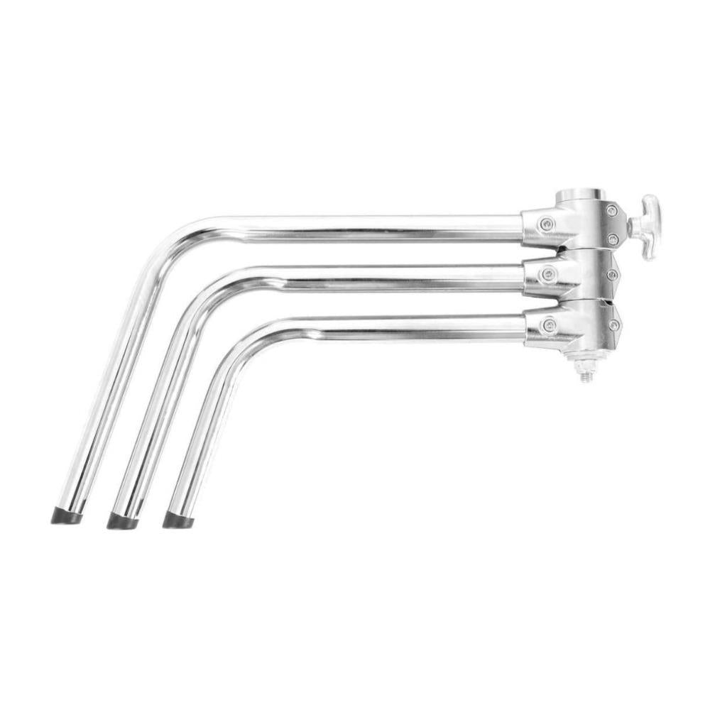 Godox Double Rise 8.8 Feet C-Stand with 50-Inch Arm, Aluminum Construction, and Steady Legs (Silver)