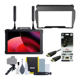 Hollyland Pyro 7 Wireless 7-Inch Monitor, Hood (Black), Cleaning Kit, and Cable Bundle