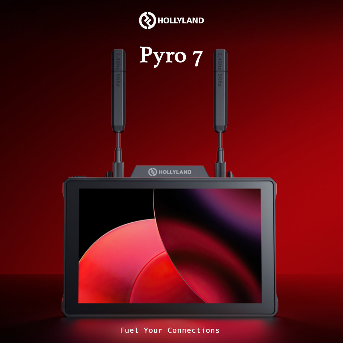 Hollyland Pyro 7 Wireless 7-Inch Monitor, Hood (Black), Cleaning Kit, and Cable Bundle
