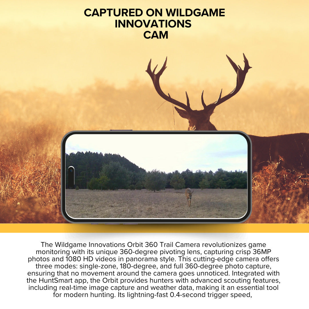 Wildgame Innovations Orbit 360-Degree Trail Camera with 36MP Image Quality and 1080p Video Bundle