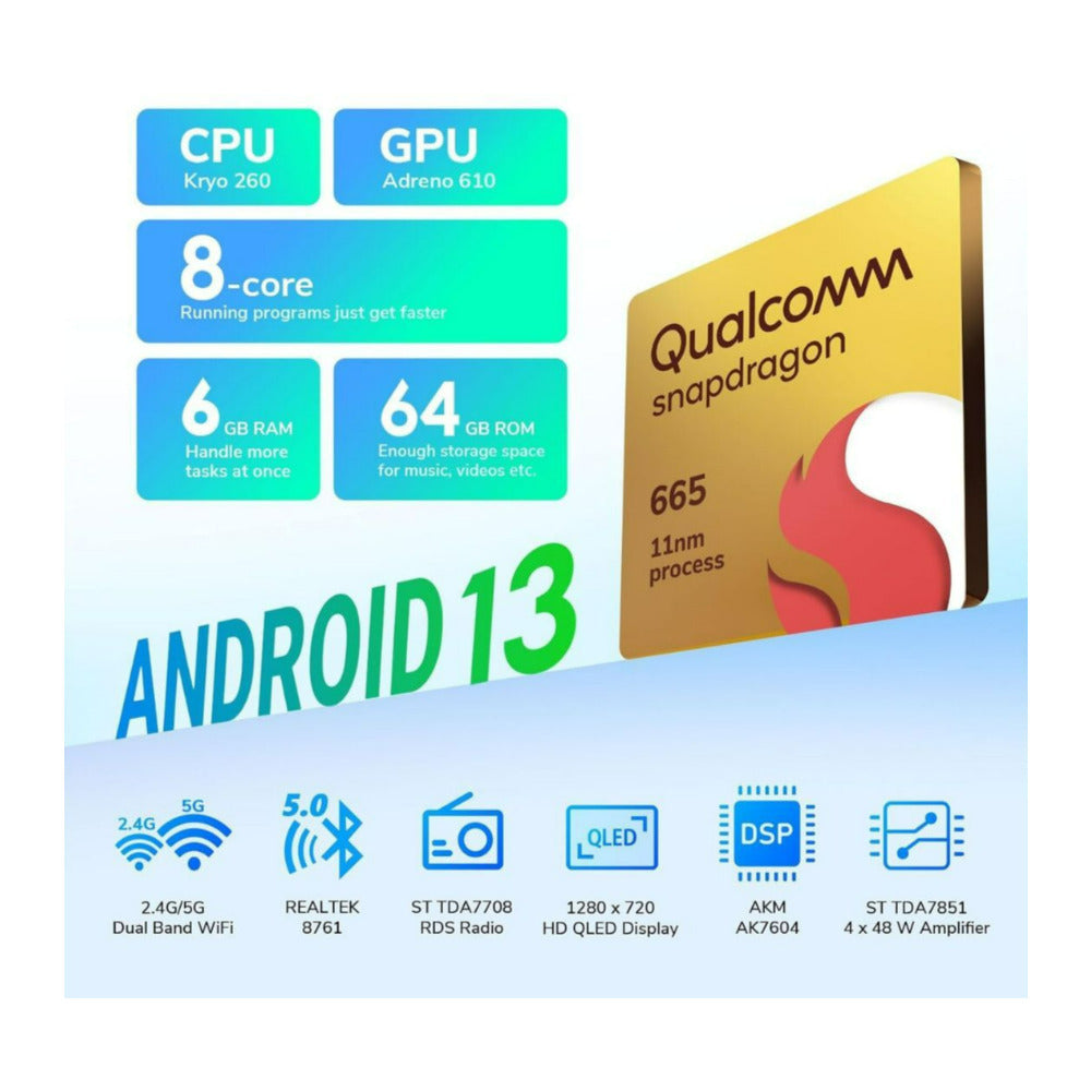 Eonon 6 Plus 64GB Car Stereo for BMW 3 Series with Android 13 System and 9-Inch QLED Touch Screen