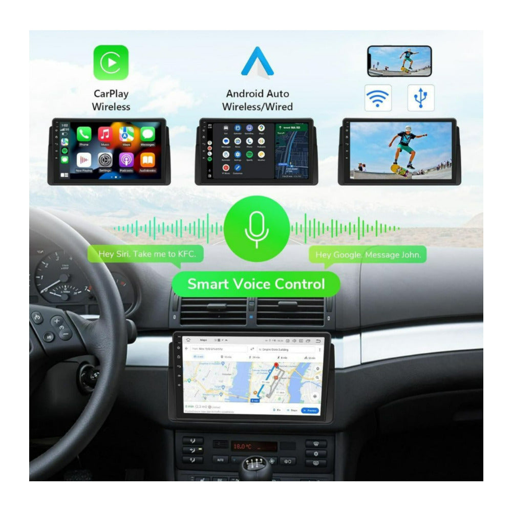 Eonon 6 Plus 64GB Car Stereo for BMW 3 Series with Android 13 System and 9-Inch QLED Touch Screen