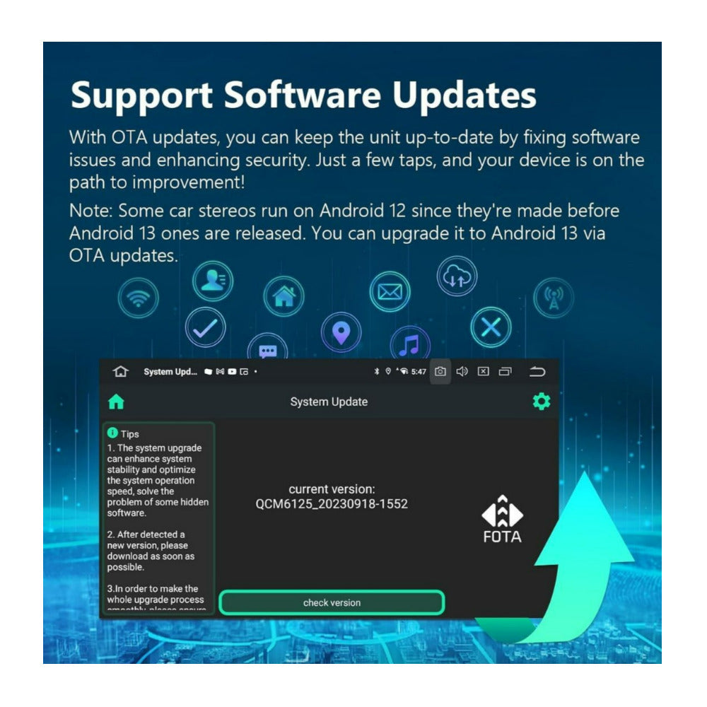 Eonon 6 Plus 64GB Car Stereo for BMW 3 Series with Android 13 System and 9-Inch QLED Touch Screen