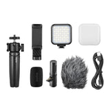 Godox Vlogging Kit with 3.5mm Universal Edition LED6Bi Bi Color LED Video Light (Open Box)