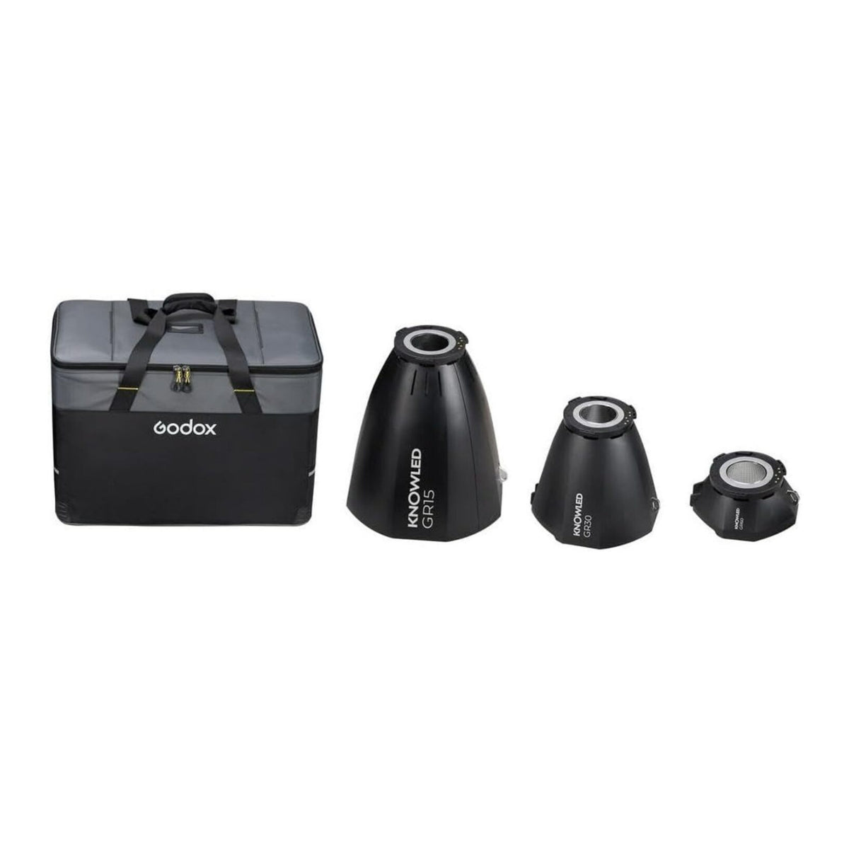 Godox 15 30 and 60 Degree Black Reflectors Kit for KNOWLED MG1200Bi LED Light (Open Box)