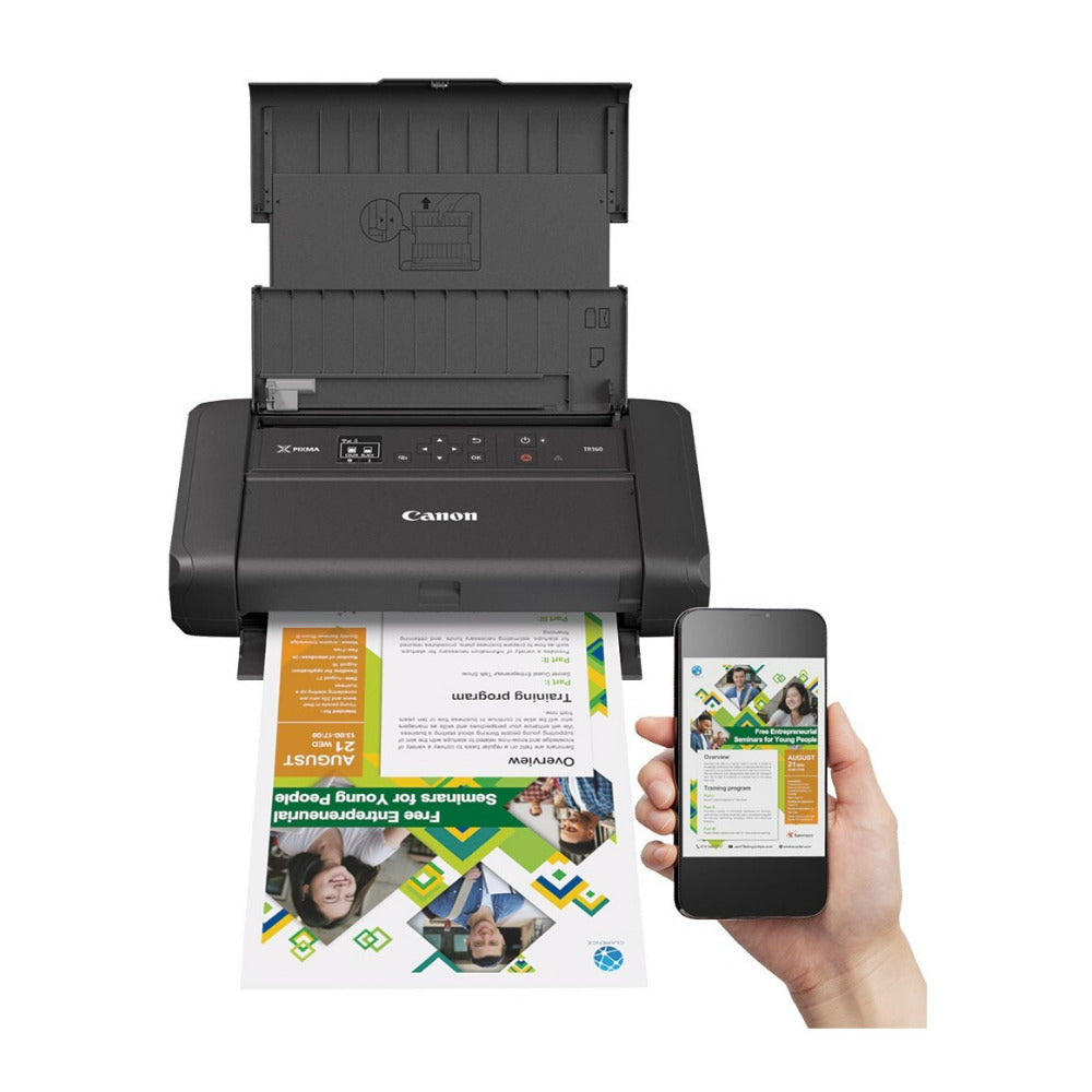 Canon PIXMA TR160 Wireless Portable Printer with Lightweight Body, 5-Color Hybrid Ink System (Black)