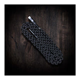 Dark Energy 6 Feet USB-C to USB-C Paracord Cable with Leather Strap and 6 Armor Levels (Black)