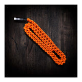 Dark Energy 6 Feet USB-C to USB-C Paracord Cable with Leather Strap and Armoring (Hi-Vis Orange)