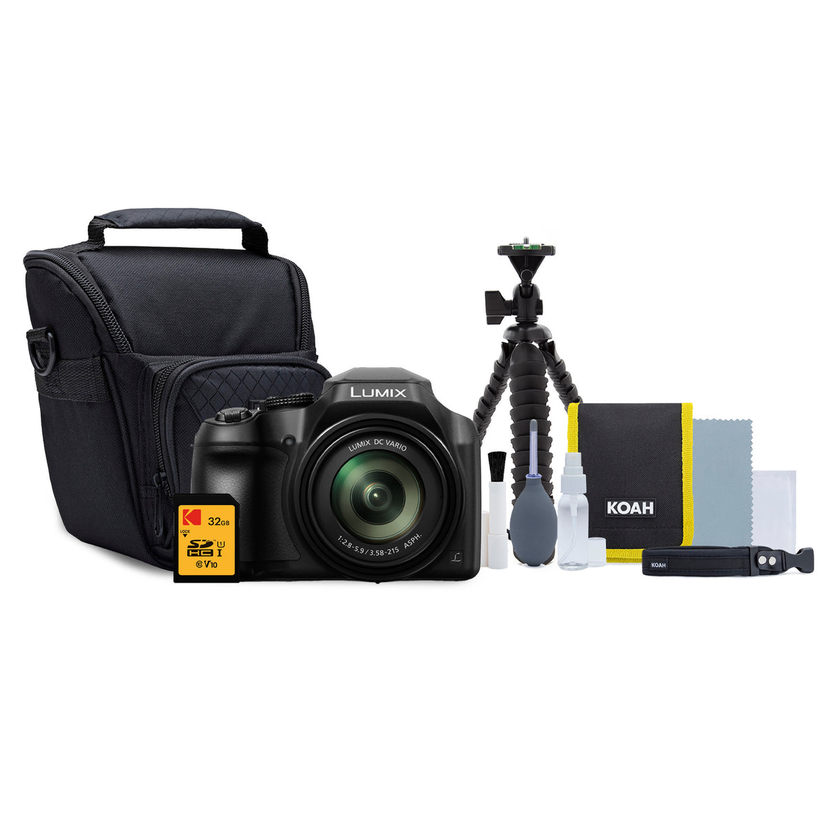 Panasonic LUMIX FZ80D 20-1200mm Zoom Lens Point and Shoot Compact Camera 32GB SD Card Bundle