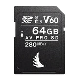 Angelbird AV Pro SD V60 SDXC UHS-II Memory Card with Stable Stream Technology (64GB, Black)