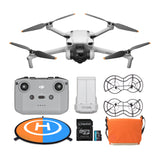 DJI Mini 3 Camera Drone (RC-N1) with 64GB SD Card, Drone Landing Pad, Propeller Guard Set and Case