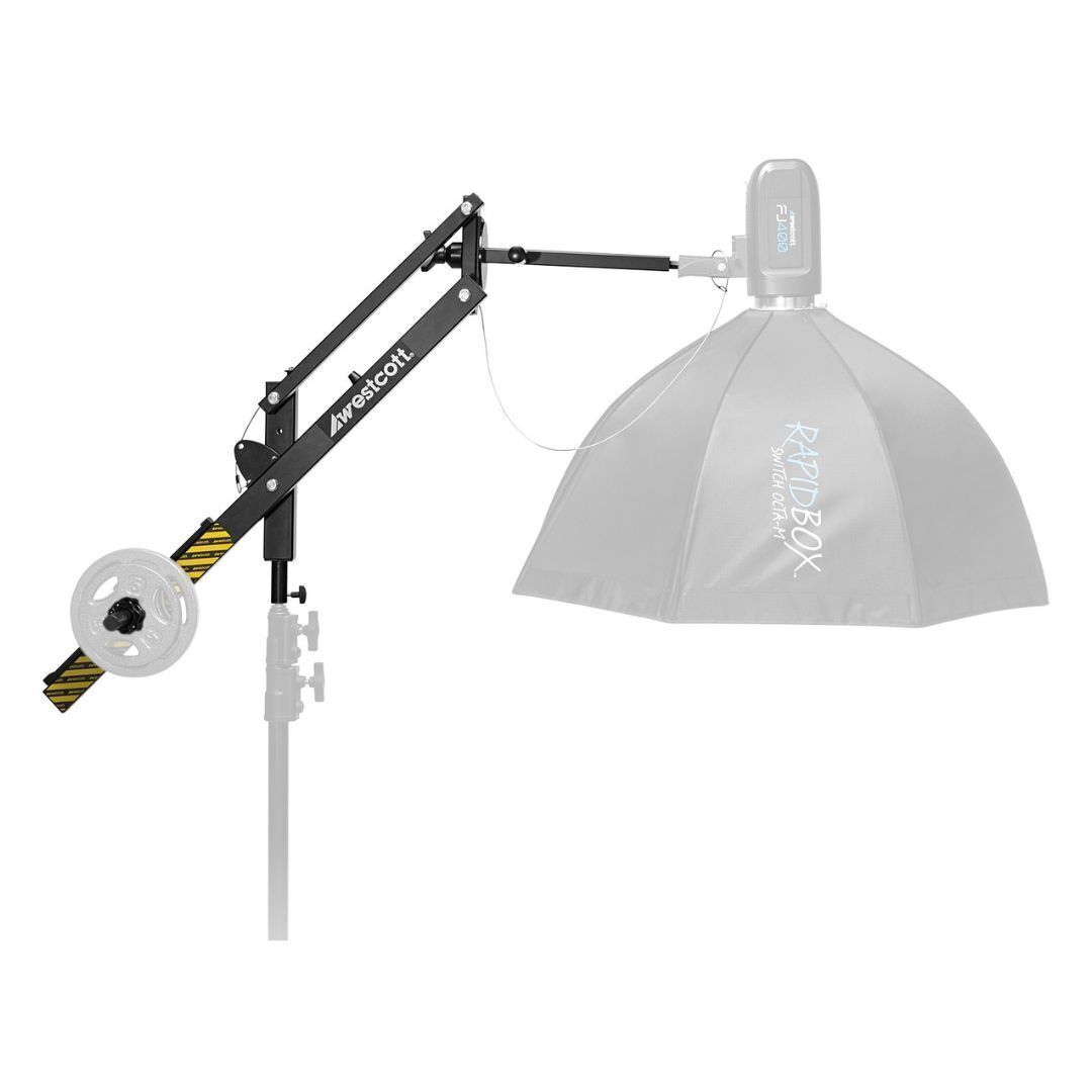 Westcott Easy Boom Arm for Consistent Light Positioning and 360-Degree Rotation (Black) Bundle