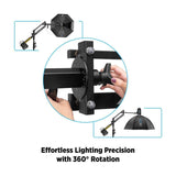 Westcott Easy Boom Arm for Consistent Light Positioning and 360-Degree Rotation (Black) Bundle
