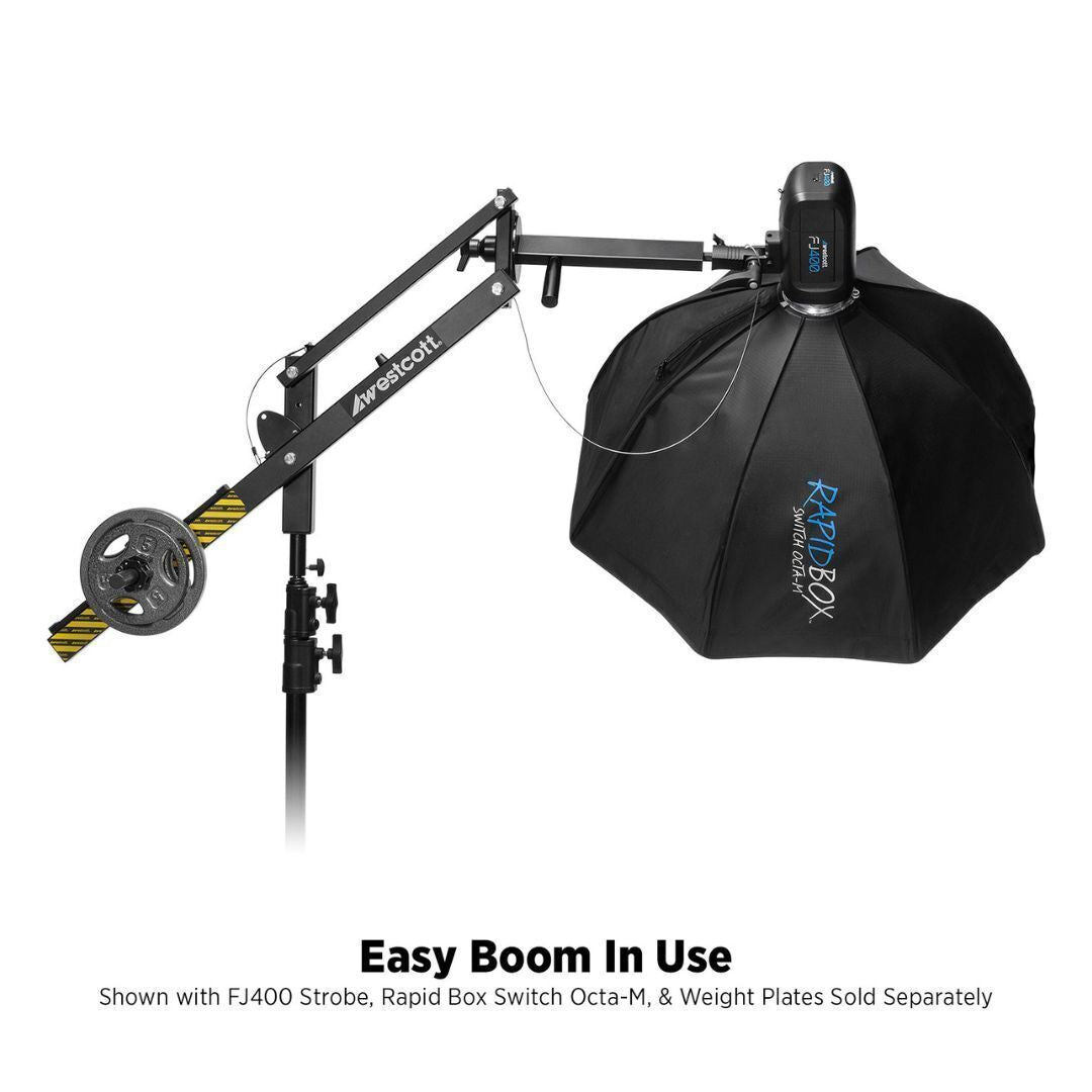 Westcott Easy Boom Arm for Consistent Light Positioning and 360-Degree Rotation (Black) Bundle