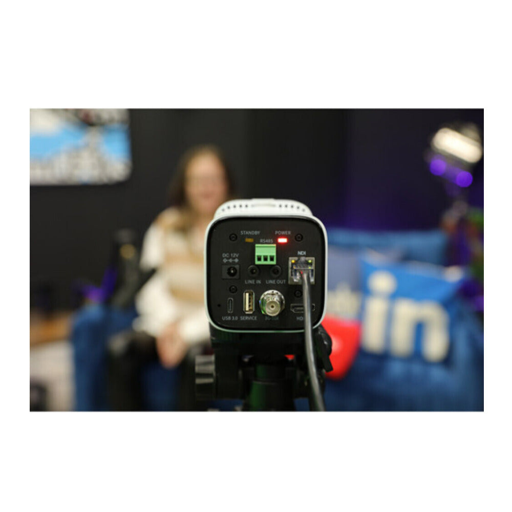 PTZOptics Studio 4K Camera with 20x Zoom, NDI HX2 Connectivity, and 16x Digital Zoom (White)