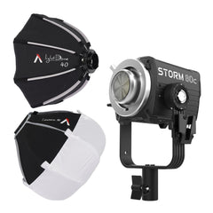 Aputure STORM 80c IP65 80W Full-Color Point Source Fixture (Black) and Light Dome 40 Softbox Bundle