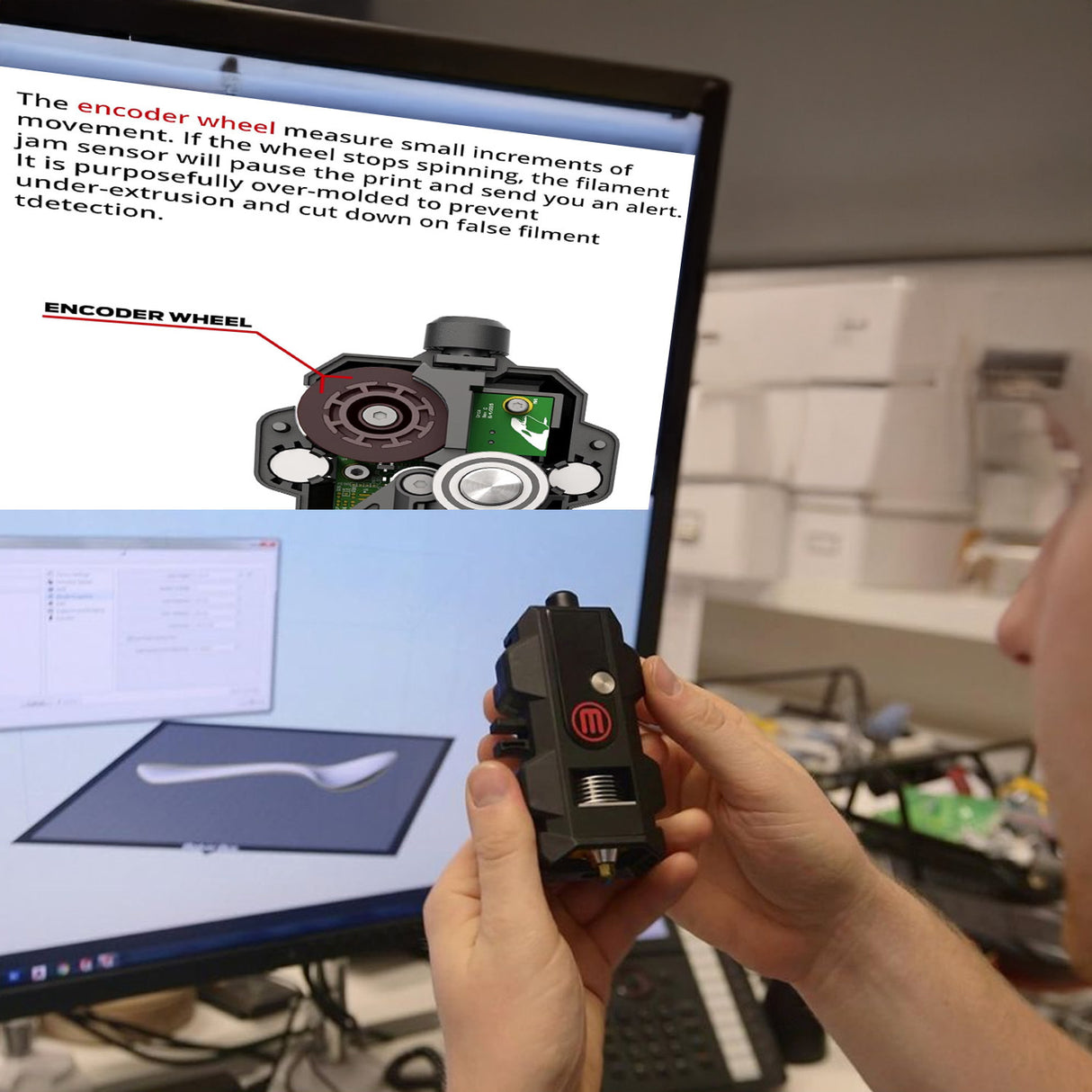 MakerBot Smart Extruder Plus for PLA Filament and Replicator Plus Printers with Small Spools Bundle