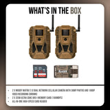 Muddy Matrix 2.0 Dual Network Cellular Camera (Brown, 2-Pack) with 2 x 32GB Memory Card Bundle