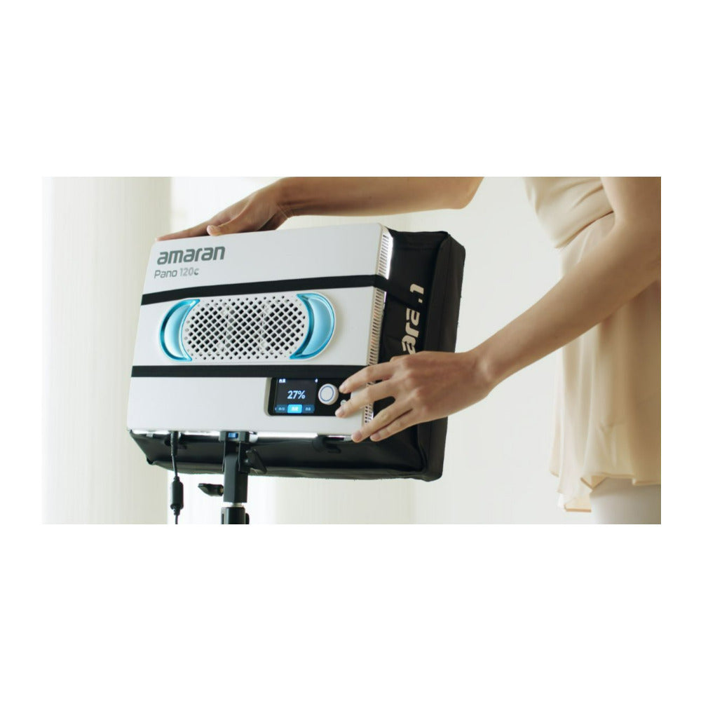 amaran Pano 120c Compact 120W Output RGBWW Full Color Panel Light All-In-One Creator Kit (White)