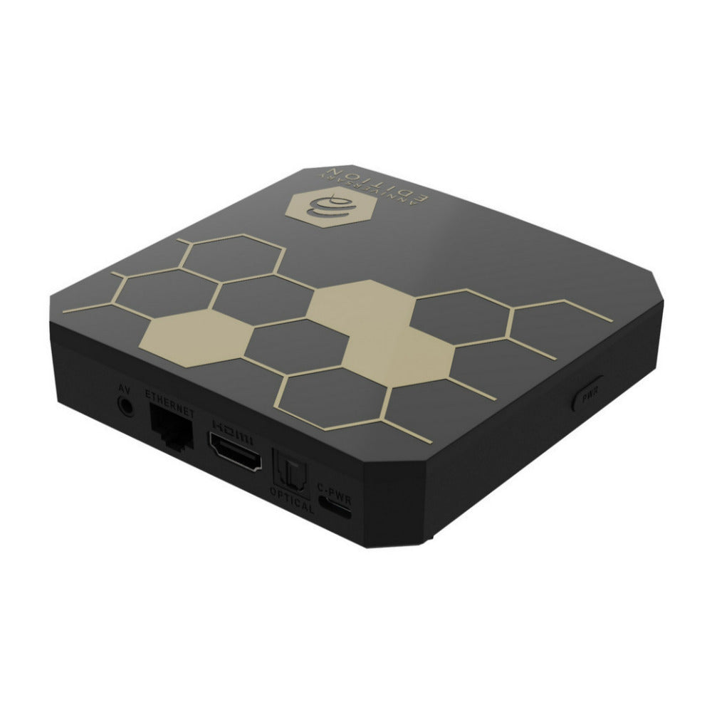 BuzzTV Classic Anniversary Edition Streaming Media Player with 4GB RAM (Gloss Black and Gold)