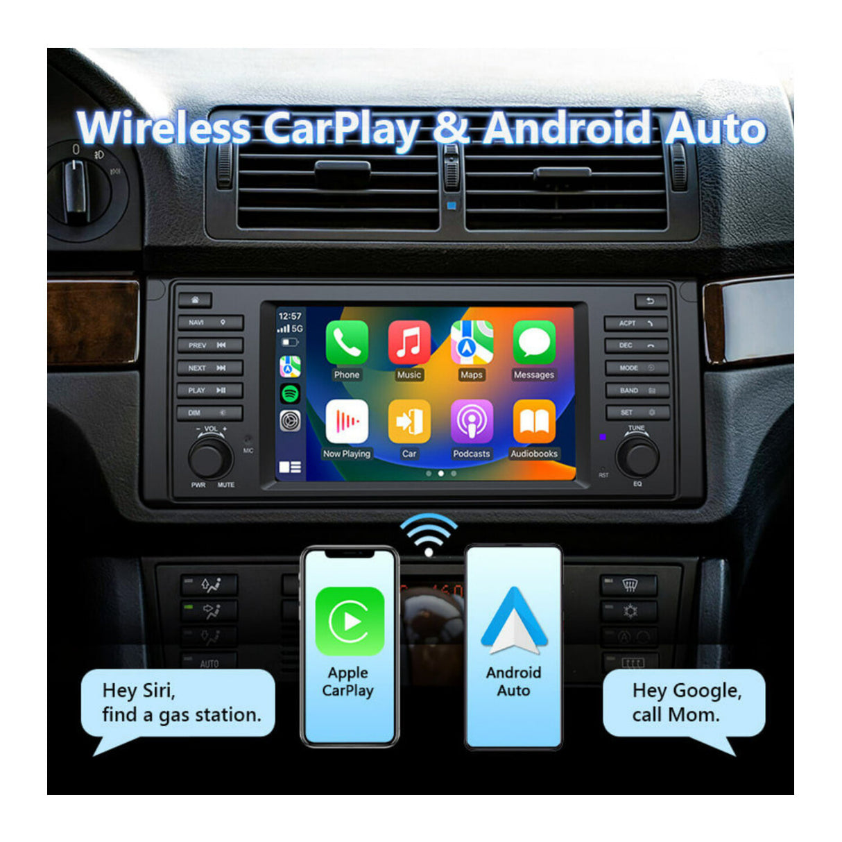 Eonon E39 Android 13 Wireless Apple CarPlay and Android Auto Car Stereo with 2GB RAM and 32GB ROM
