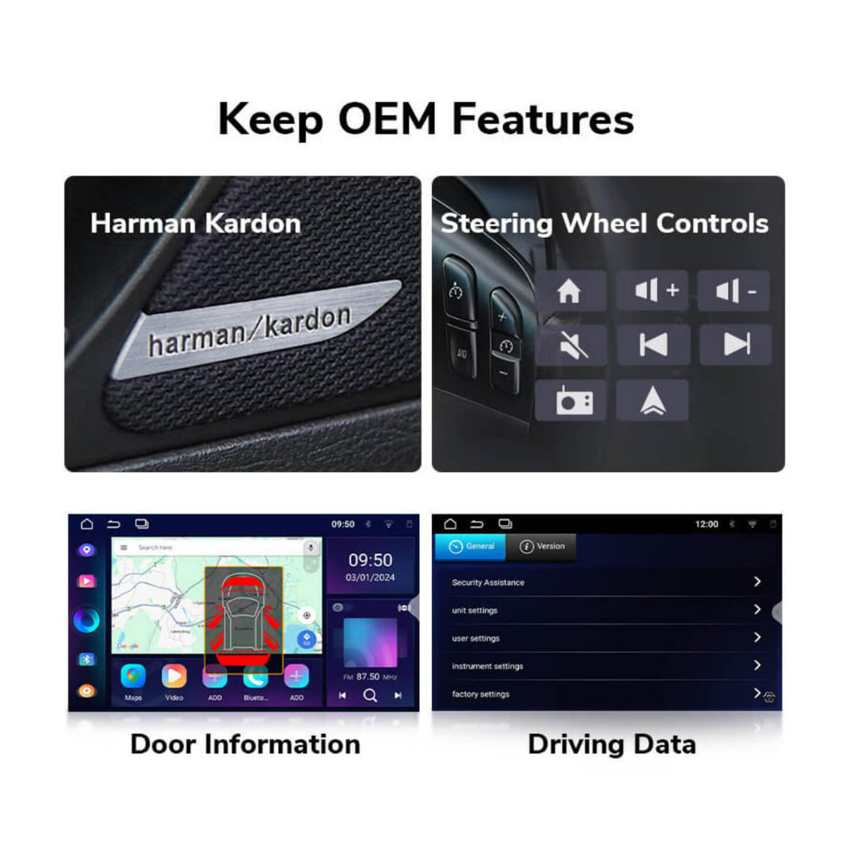Eonon E39 Android 13 Wireless Apple CarPlay and Android Auto Car Stereo with 2GB RAM and 32GB ROM