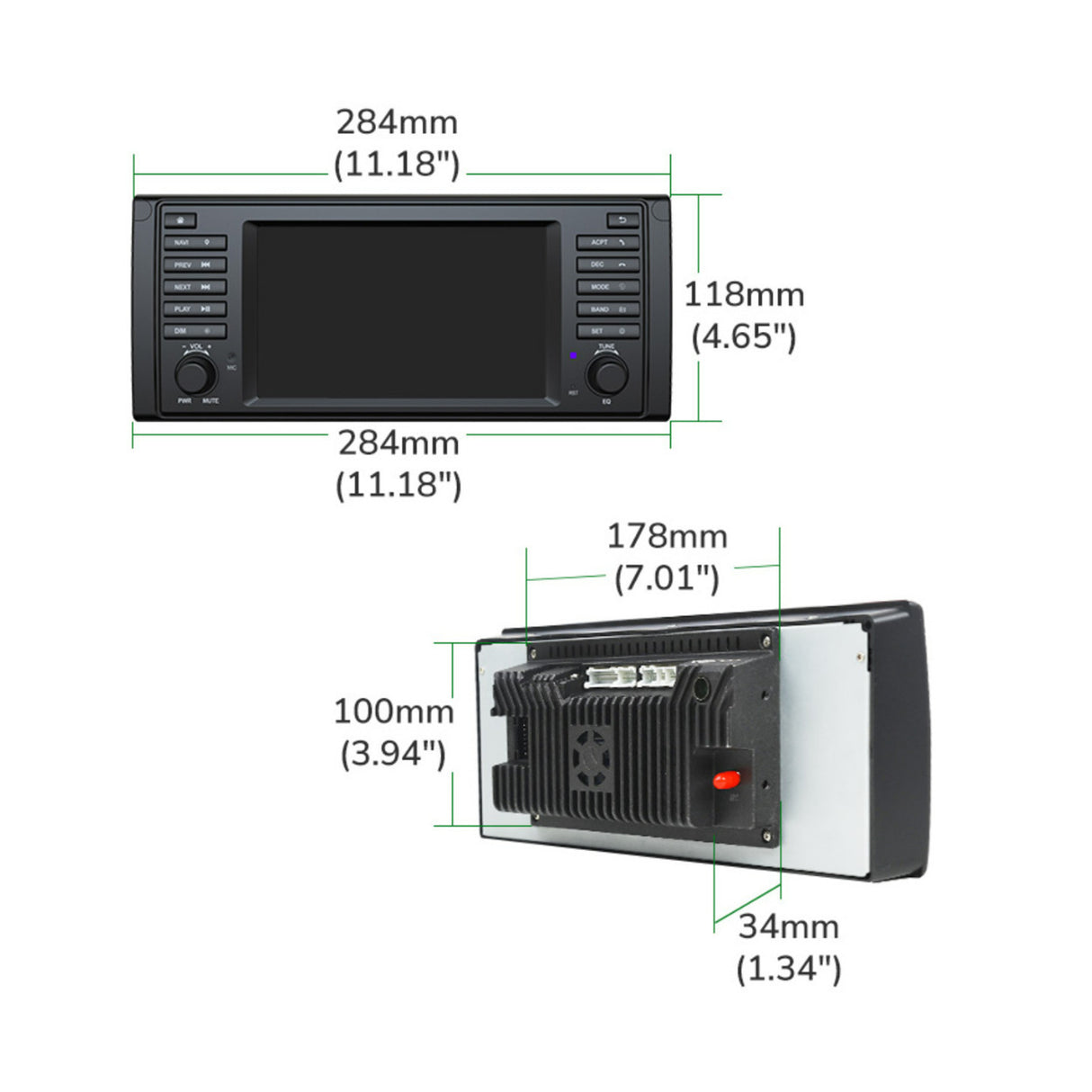 Eonon E39 Android 13 Wireless Apple CarPlay and Android Auto Car Stereo with 2GB RAM and 32GB ROM