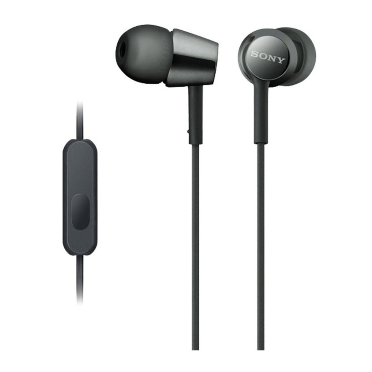 Sony MDR-EX155AP Wired In-Ear Headphones with Microphone and 9mm Dome-Type Neodymium Drivers (Black)